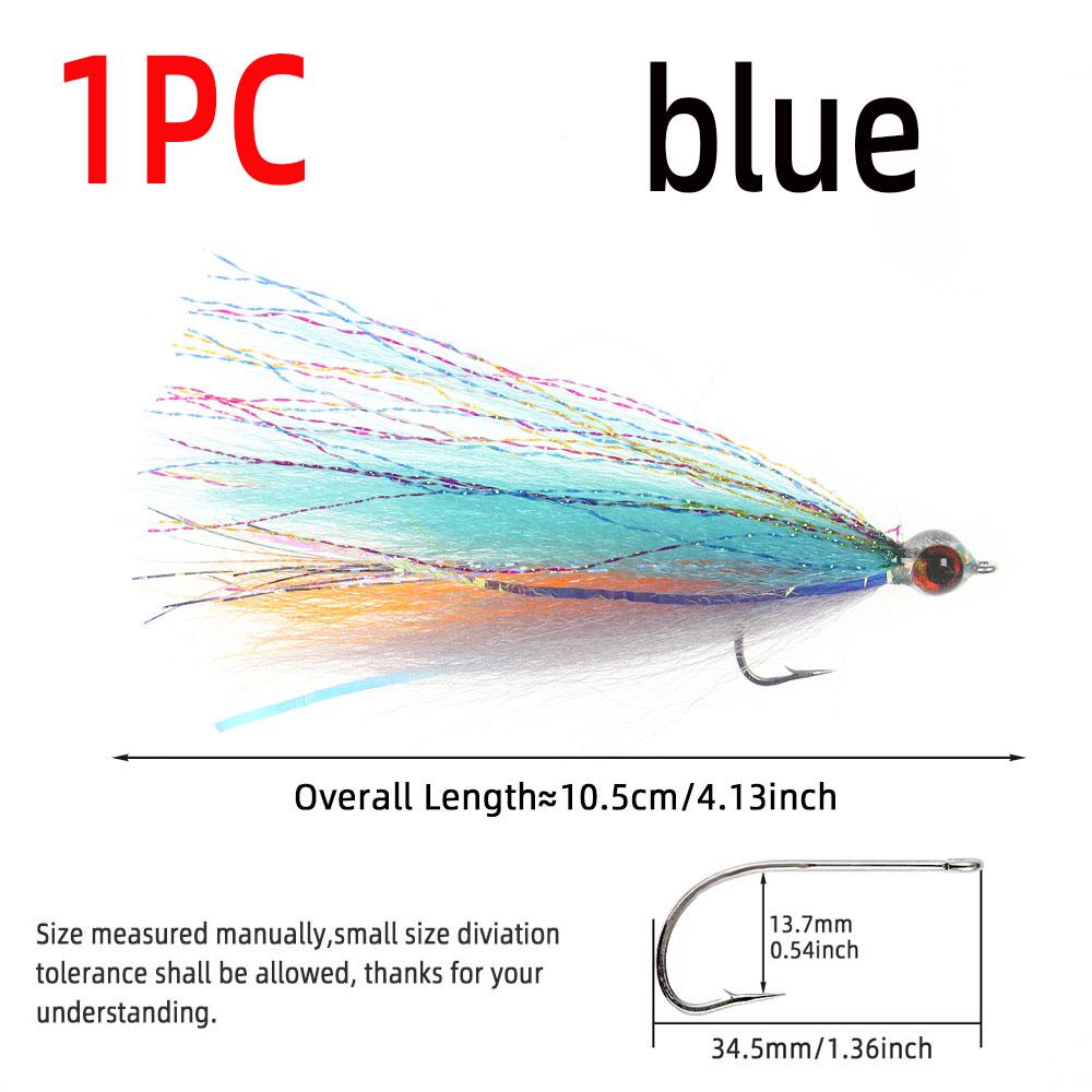 

1шт 3D эпоксидная рыбья глазка гольян стример синтетическое волокно искусственная приманка форель окунь лосось луфарь тарпон стальноголовый рыболовная приманка 1# синий
