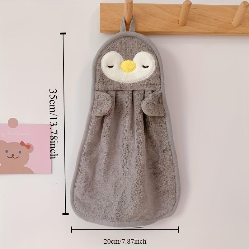 Cartoon Animal Hand Wipe Towels & Gloves - Duck & Penguin Shape, Soft Coral Fleece, Light Beige-Friendly Absorbent Lightweight Hangable