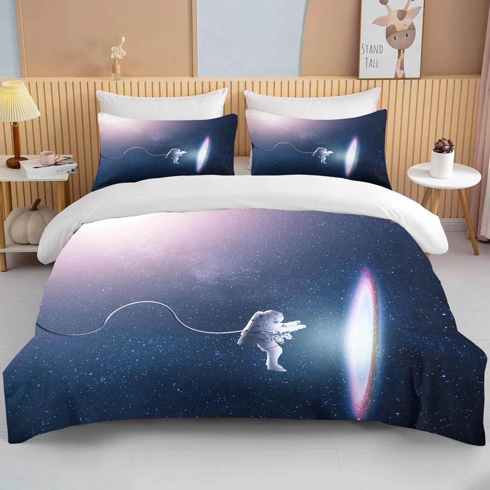 10 Sizes Space Astronaut Bedding Set Queen King Single Cartoons Duvet Covers with Pillowcase Bed Cover Sets for Boys Girls