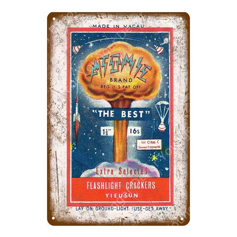 Decorazione Circo Retro Vintage Fuochi d'Artificio Poster Metallico Decorazione Festival di Natale Pittura Arte da Parete Targhe Segni Caccia Bombardiere Jet YI-101