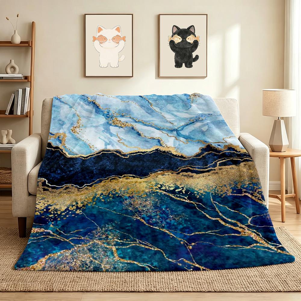 Marble Texture Flannel Blanket Throw Blanket Soft Warm Sofa Bed Camping Car home Decor Unique Christmas Gift C9302033