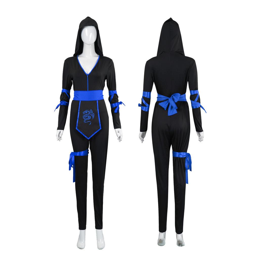 Adult Female Halloween Ninja Role Playing Black Uniform Stage Performance Dress