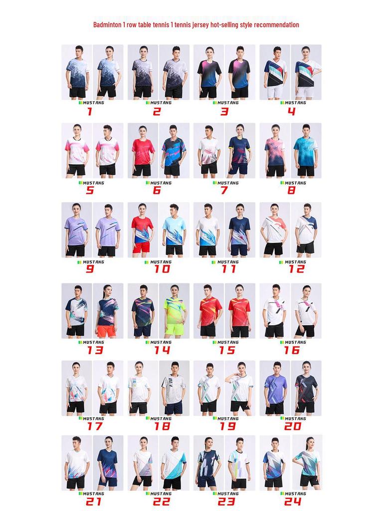 Unisex Schnelltrocknendes Badminton- & Tennis-Sommer-Trikotset