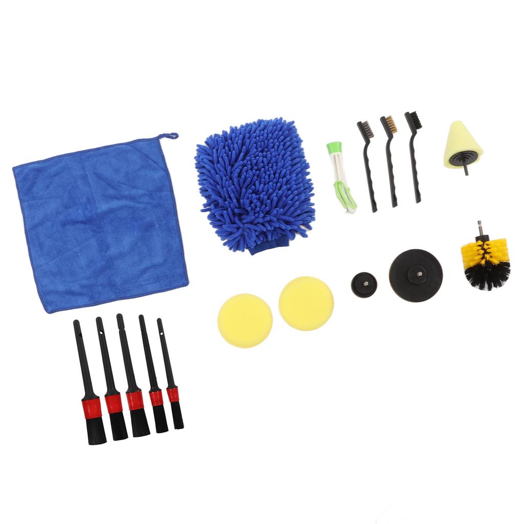 17pcs Auto Detailing Brush Kit Professional Car Detail Cleaning Brush for Wheel Exterior Interior
