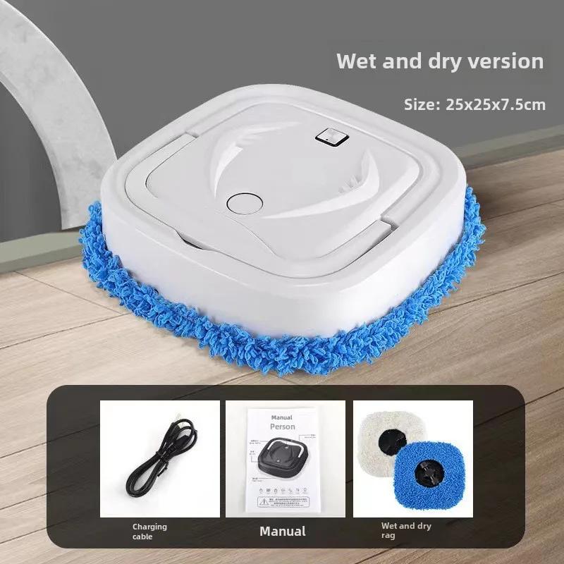 Smart Dual-Use Vacuum & Mop Robot | Home Humidifying Floor Cleaner | Automatic All-in-One Sweeping & Mopping Machine White (2 piece cloth