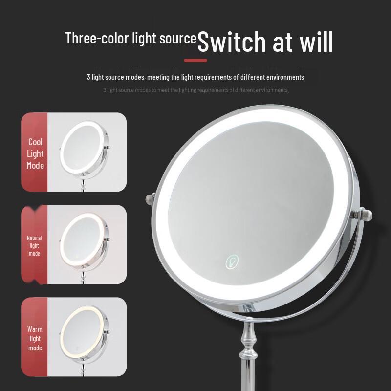Desktop LED Makeup Mirror with Magnification