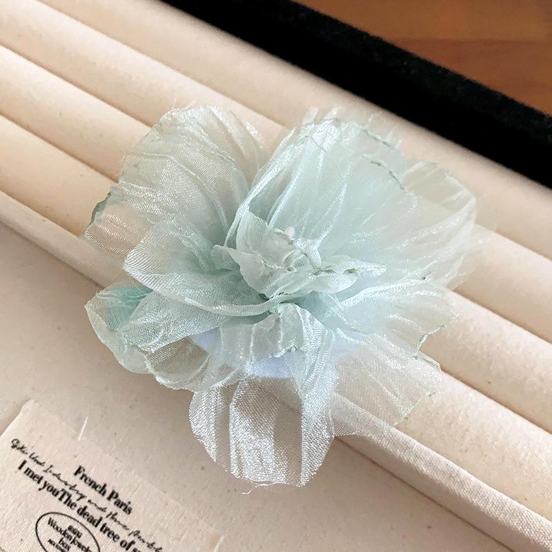 Pastoral Mesh Flower Hair Clip - Korean Temperament Duckbill Hairpin for Women