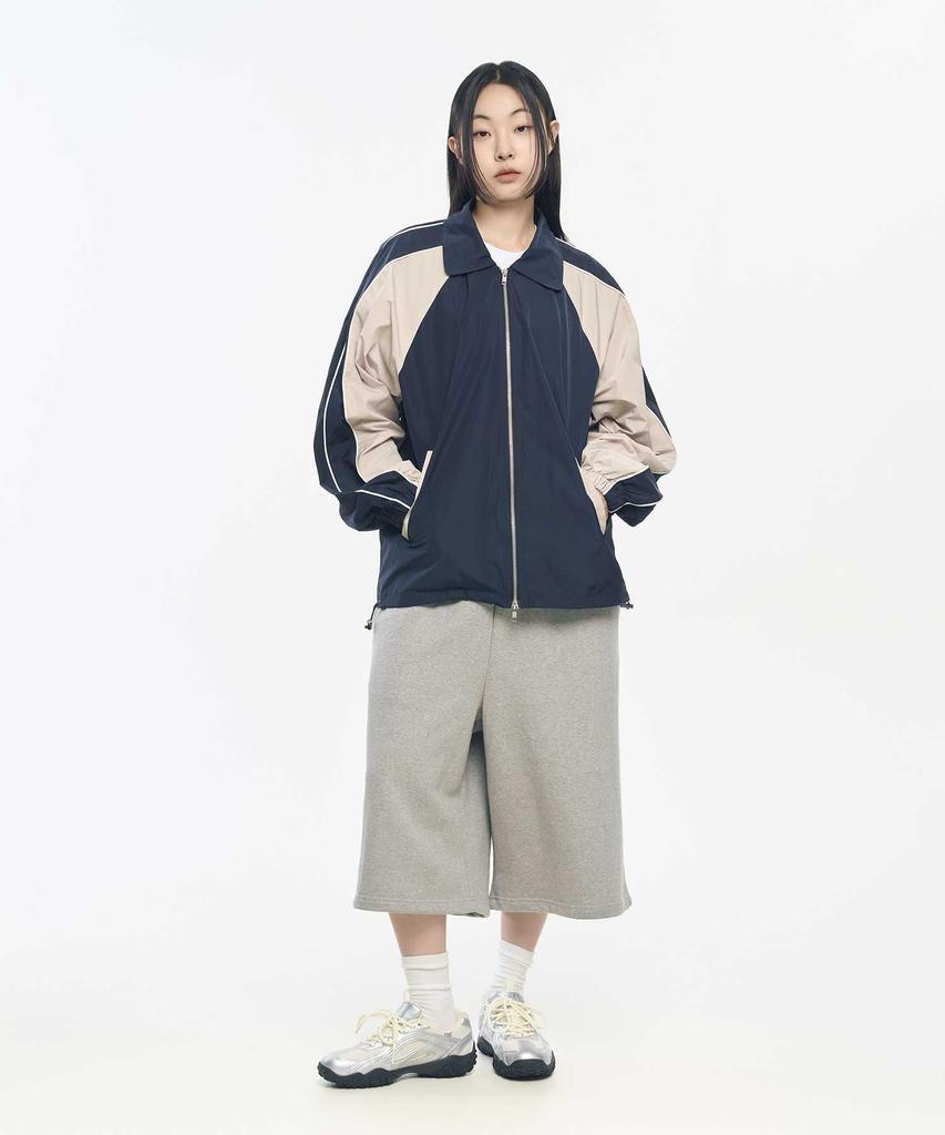 Slow Record House Piping Line Windbreaker_Navy