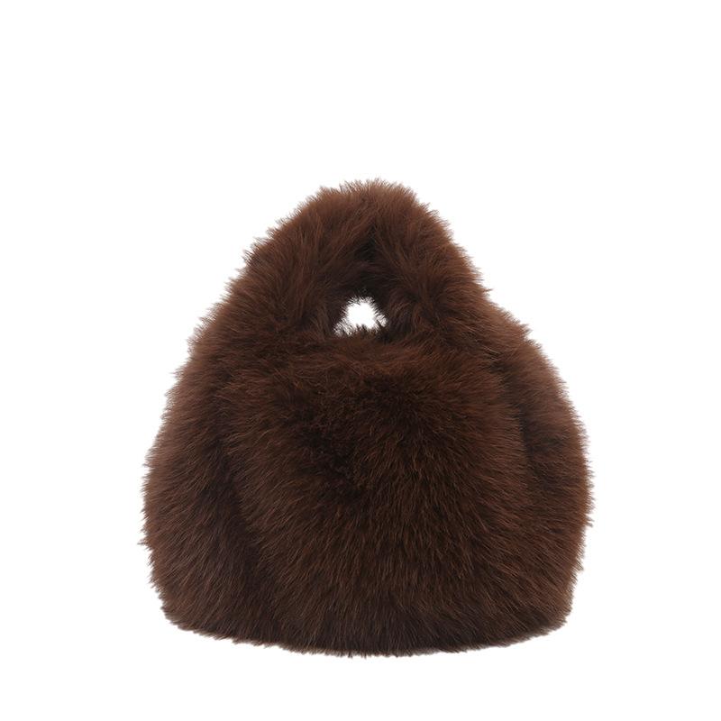 Winter Plush Large Capacity Fashion Personality Fashion Fluffy Foreign Style Fluffy Shoulder Handbag Women