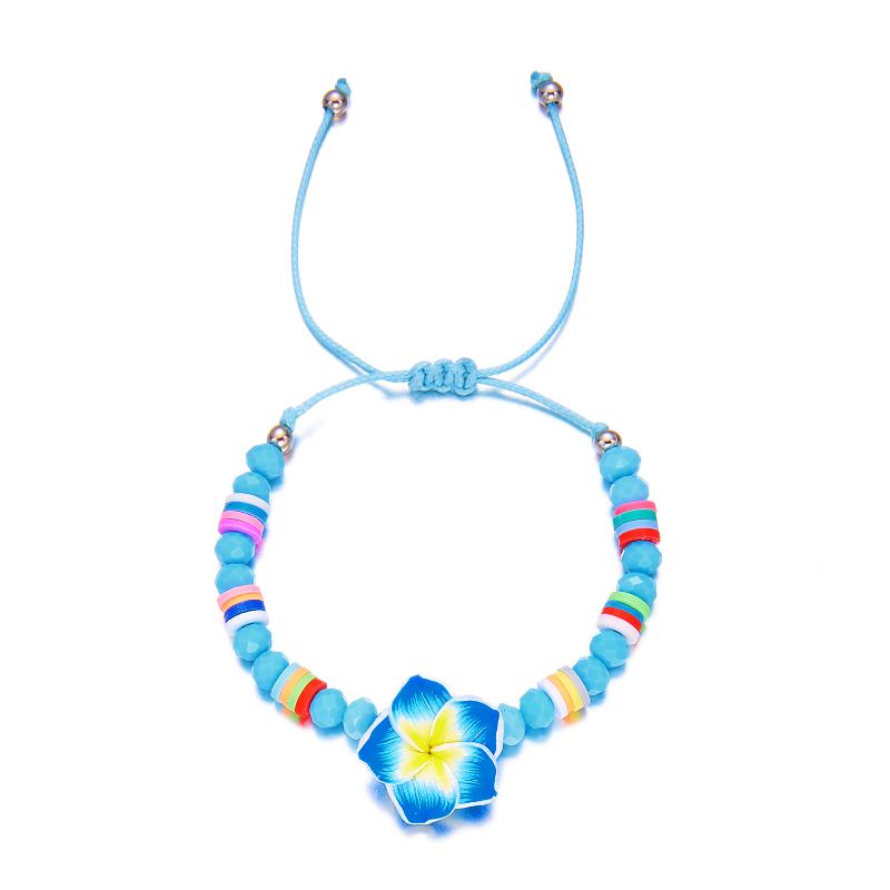 Bohemian Colorful Flower Charm Bracelets For Women Adjustable Pull String Summer Vacation Bangles Girls Party Jewelry Gift