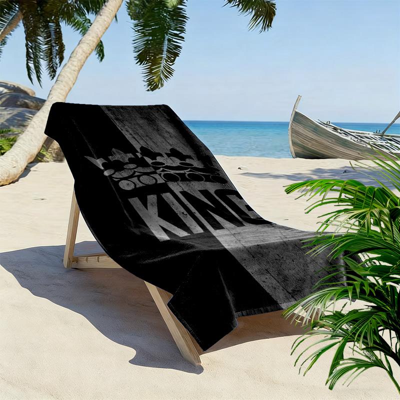 King or Queen Print Beach Towel, Large Soft Quick Dry Towel for Beach Camping Swimming