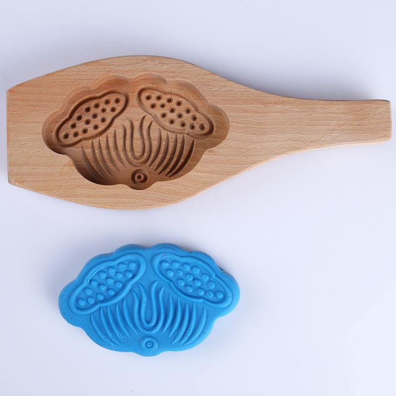Jin Qiaokai Mid-Autumn Wooden Mooncake Pastry Mold