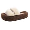Retro rhinestone thick-soled fluffy slippers outer wear 2025 new small height increase comfortable and lightweight one-pedal slippers