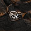 Black White Checkerboard Ring Women Jewelry Personality Oil Drop Black Ring 925 Silver Lady Trendy Finger Accessories Open Size