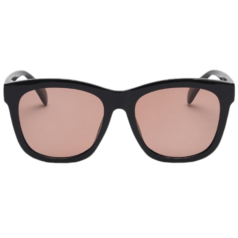 Oversized Frame Sunglasses Black Orange Lens Vintage Rectangular Sunglasses for Women Men