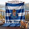 Flannel Blanket FC Porto Print Custom Name Text Soft Throw for Sofa Bed