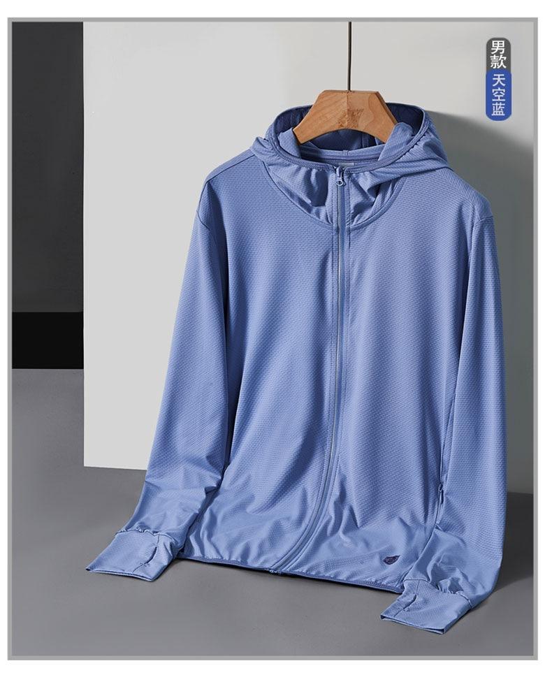 Ice silk sunscreen clothing for men's new men's summer UV protection breathable thin jacket outdoor fishing sunscreen clothing
