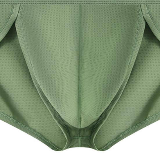 Men Briefs High Elasticity Fit Tight Cut Solid Color Panties Breathable Smooth Wiring Low Waist Underwear Daily Wear