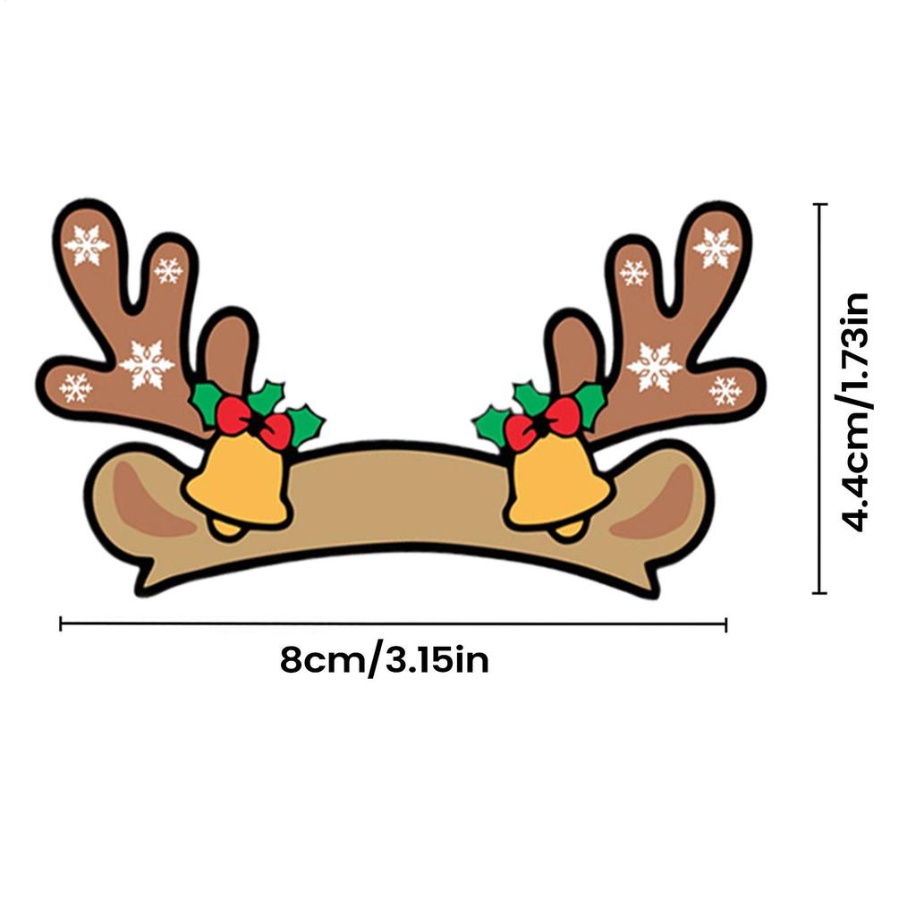For Tesla Model 3/y Santa Hat Car Stickers Easy To Peel Festive Self-Adhesive Decoration Antler Decal Holiday Supplies