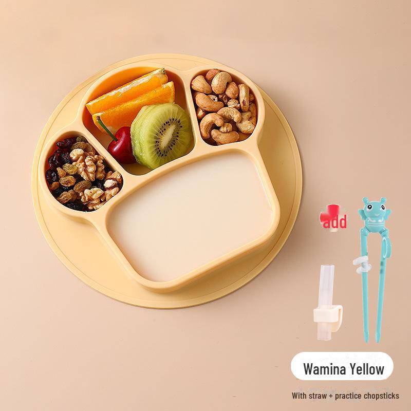 Silicone Suction Cup Divided Baby Plate & Bowl Set for Toddlers