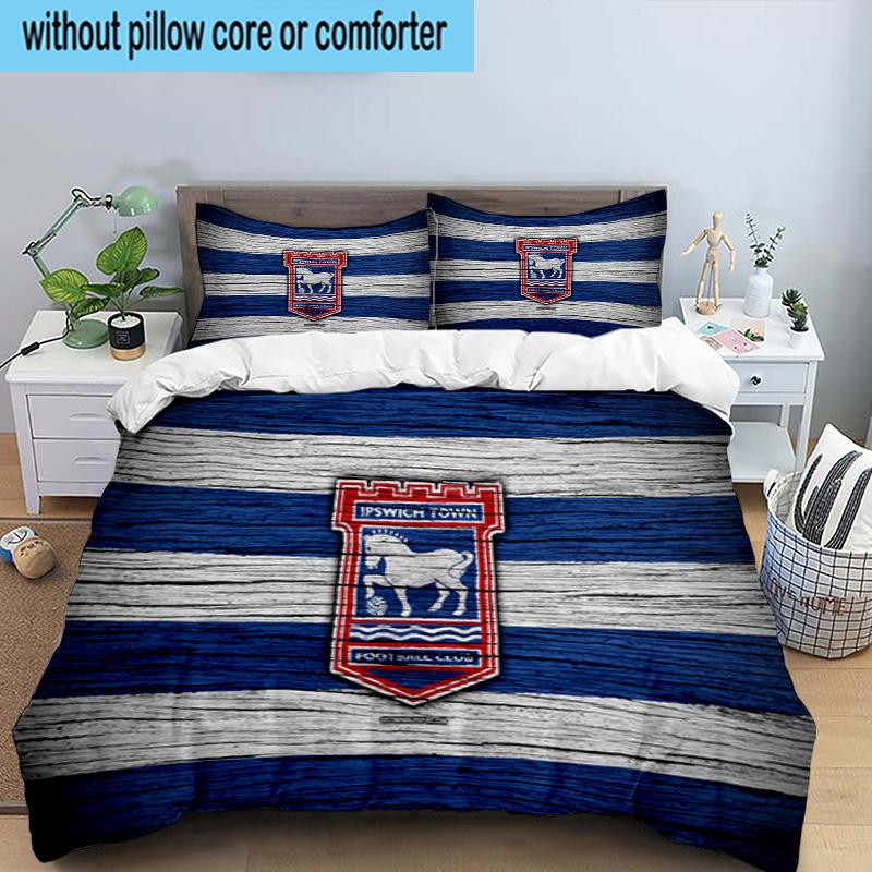 Ipswich FC Crest 3PCS Bedding set,Ideal for1pc Duvet Cover And 2pcs Pillowcases Perfect for Christmas gift,Ideal for Bedroom, Dormitory