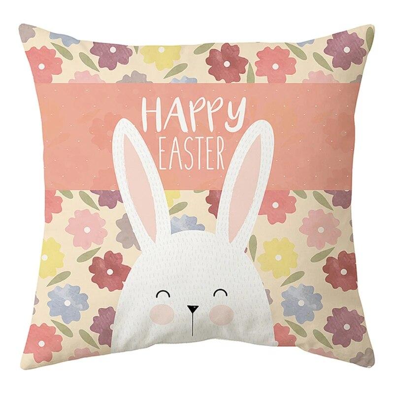 Happy Easter Decoration For Home  Rabbit Eggs Pillowcase Bunny   Supplies Party Favor Gifts 45*45cm