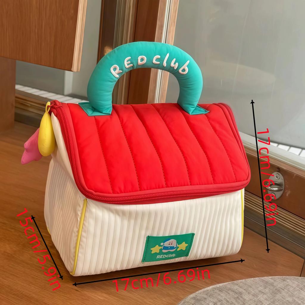 Cartoon cosmetic storage bag pattern hut handbag girls large capacity makeup organizer portable handheld travel toiletry pouch