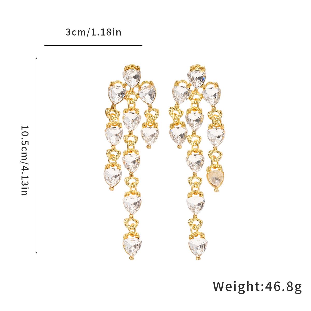 

Серьги-кисточки треугольной формы «Серебряная игла с бриллиантами» в французском ретро придворном стиле, темпераментные серьги, серьги класса люкс