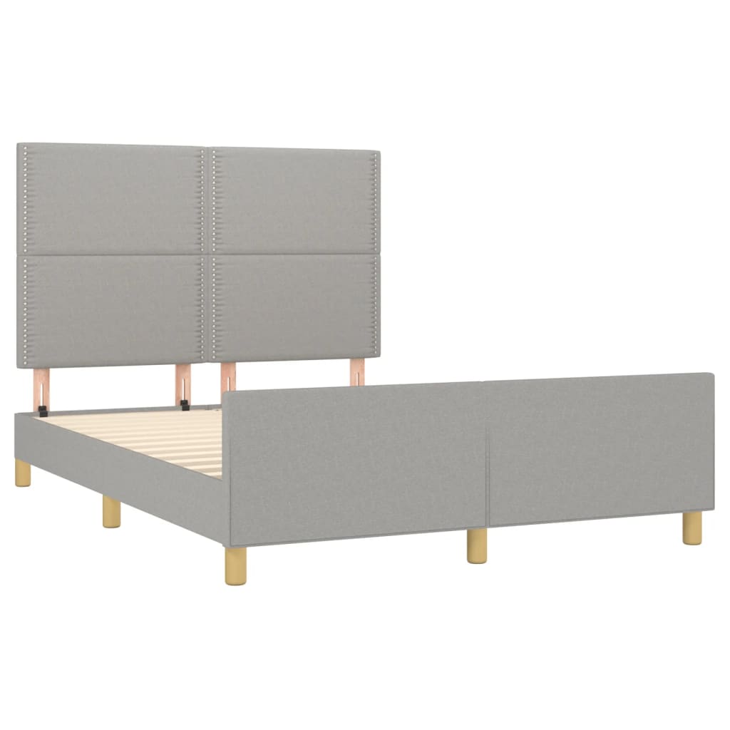 Vidaxl Bed Frame Without Mattress, Light Gray, 140X200 Cm, Upholstered