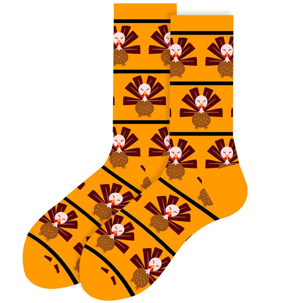 Women Men Thanksgiving Socks with Unique Fall Patterns Pumpkins Maple Leaves Turkey Prints Socks for Holiday Gatherings