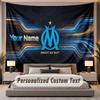 Custom Name Text Tapestry Olympique Marseille FC Personalized Polyester Wall Tapestry For Bedroom And Room