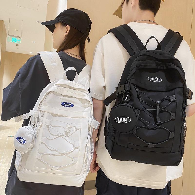 School bag student large capacity spring drawstring junior high school student travel daily commute backpack