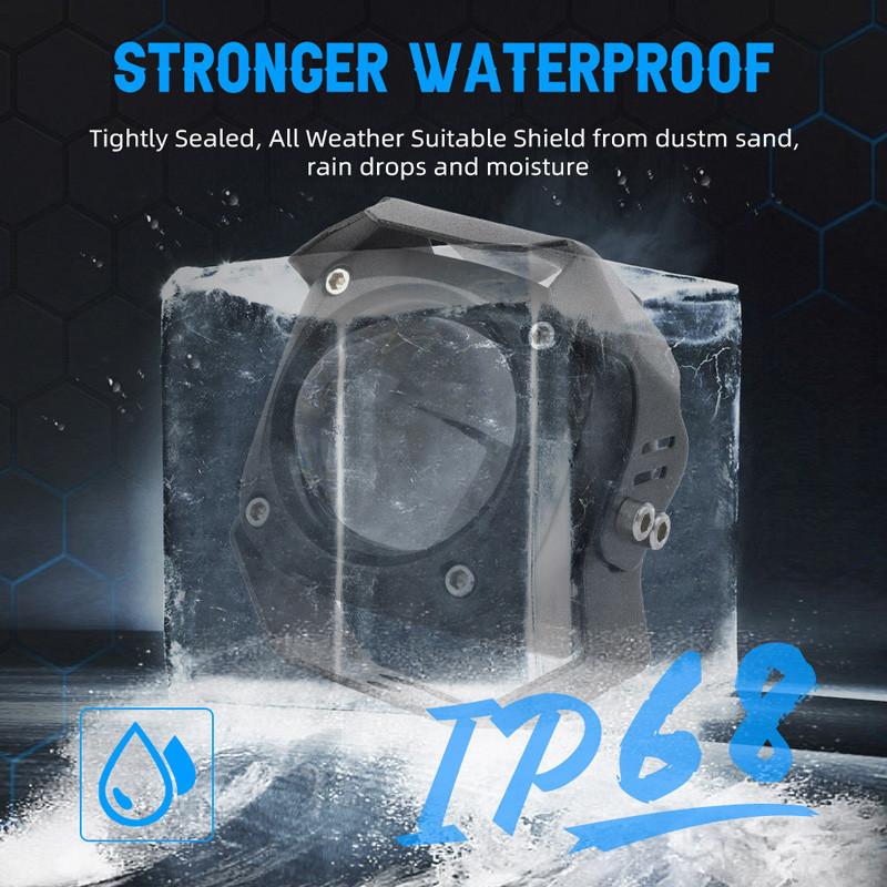 1/2 Piezas Motocicleta Luces LED Antiniebla Blanco Amarillo Haz Alto Bajo Foco Lámpara Auxiliar de Conducción Universal DC9-60V