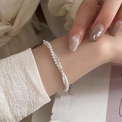 Pearl Bracelet Light Luxury Small Crushed Silver Stack Wearing A Bracelet Female Skewers Beading Bracelet
