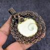 Natural Shiva Eye Gemstone Handmade Copper Wire Wrap Jewelry Pendant 3.23" ET-4649