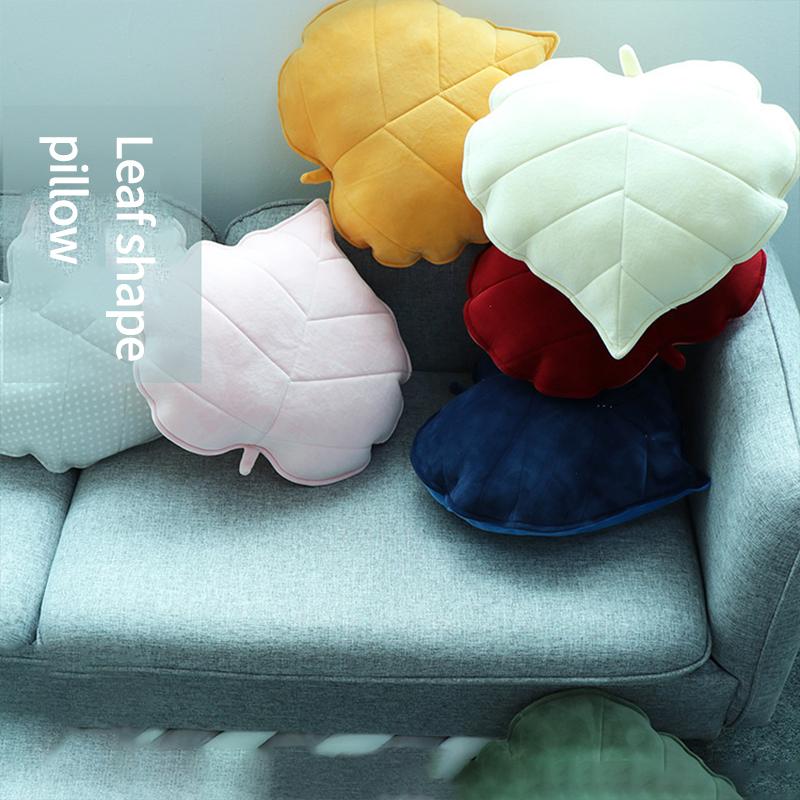 13/50cm Nordic Style 3D Leaves Pillow Soft Simulation Leaf Cushion Bedroom Back Cushion Child Bed Decor Anti-Collision Pillow