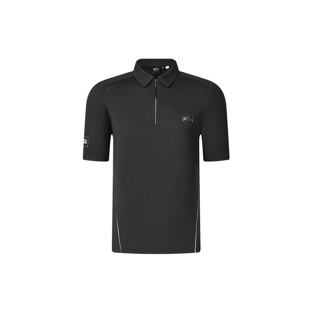 

FILA Golf Series Letter Print Knitted Golf Elite Short Sleeve Polo Shirt Men Polo Shirts Deep-Black A11M415104F-BK L