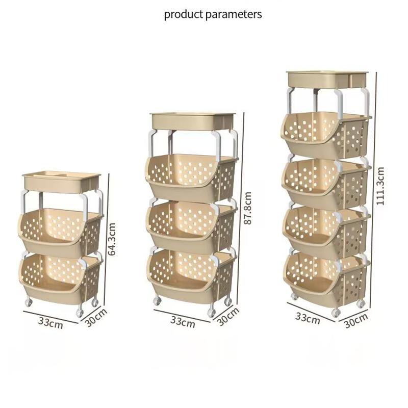 New Multi-Layer Household Kitchen Storage Baskets Plastic Multifunctional Vegetable And Fruit Racks Can Be Stacked Tool