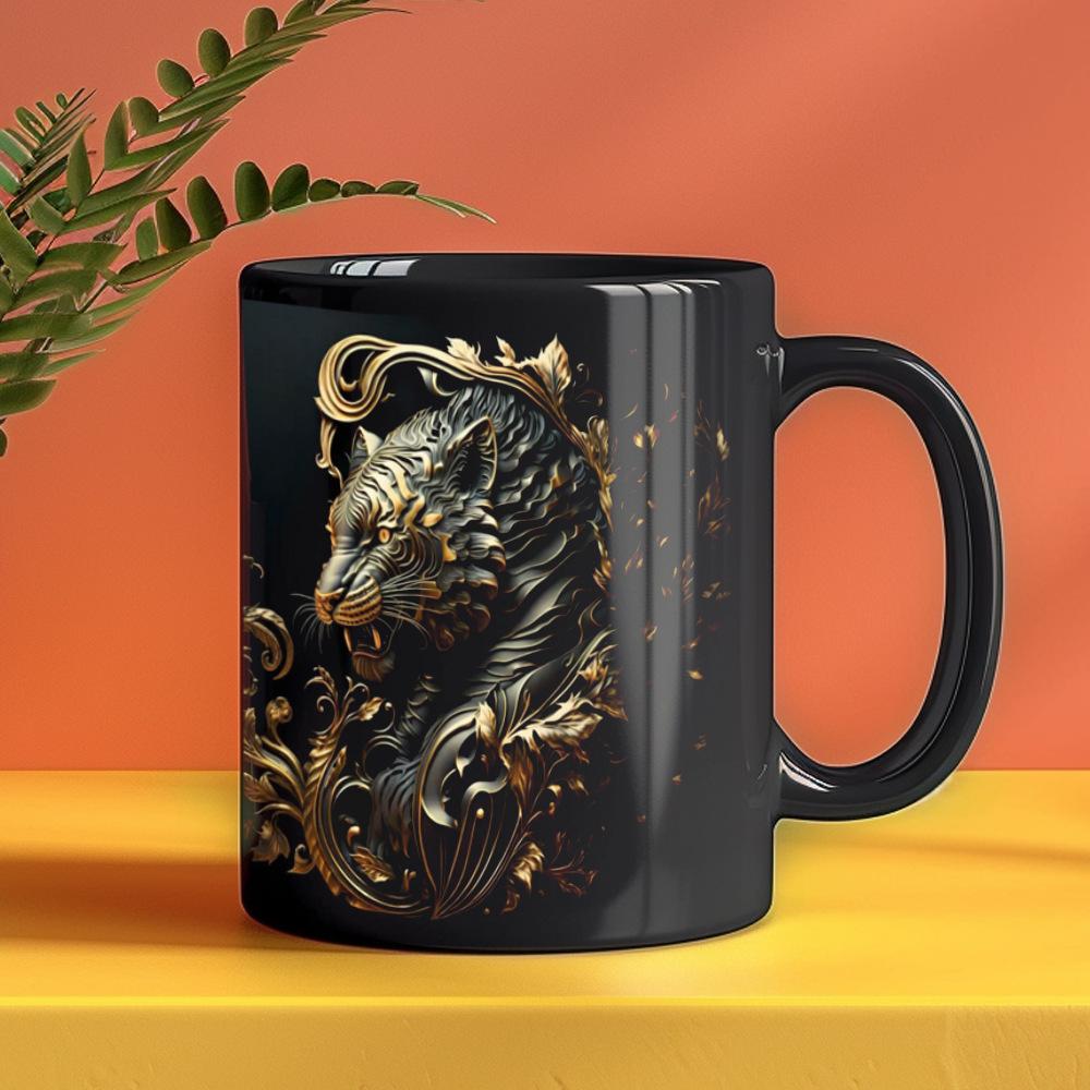 Tiger Lion Ceramic Coffee Cup 3D Milk Tea Water Cups Creative Breakfast Mug Household Drinkware Birthday Gift