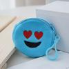 10pcs Cartoon Plush Coin Purses with Various Expressions, Ladies' Wallets, Colorful and Adorable Zippered Keychain Purse