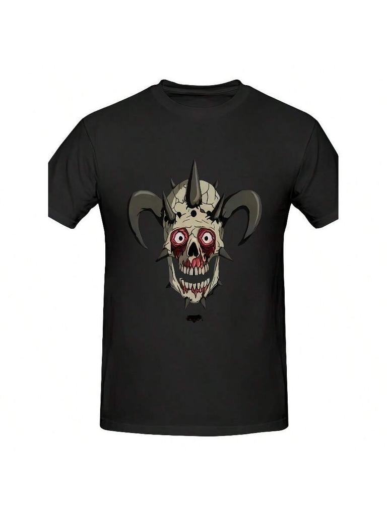 Metalocalypse Dethklok Facebones Black Cotton Unisex S Round Neck Short Sleeves T Shirt 180g