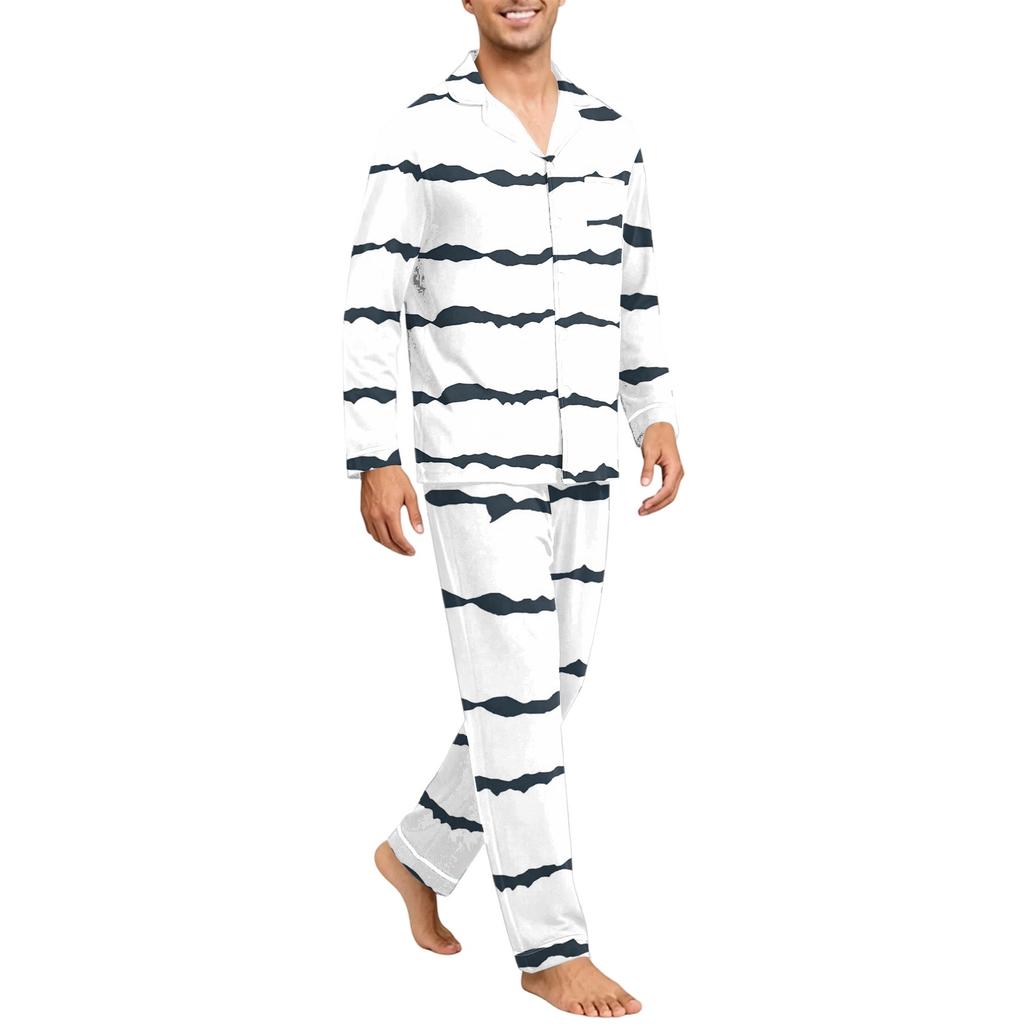 Men's Long Sleeve Button Down Pajama Set - Cozy Sleepwear for Nighttime Relaxation