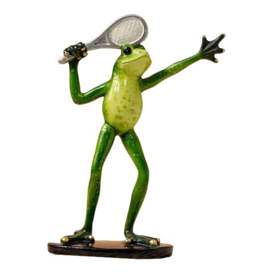 Yoga Frog Statue Cartoon Couple Frog Figurine Resin Sports Frog Sculpture Home Office Desktop Decoration Ornament