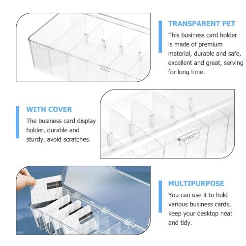 Cabilock 2-Pack Card Storage Box Organizer with Lid, Transparent, Acrylic, for Kids, The Pet Box