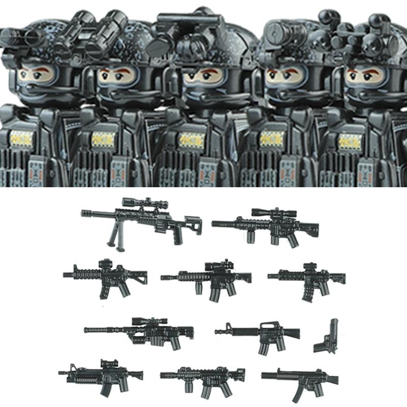 Commando Urbano Forze Speciali Figure Militari Blocchi da Costruzione SWAT Esercito USA Ucraina Soldati Assalto Fanteria Scudo Armi Giocattoli