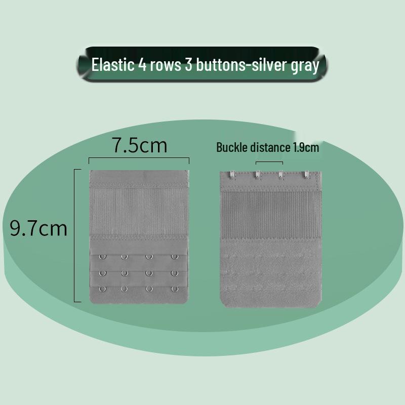 Elastic Bra Extender with Stainless Steel Hooks - Universal Full-Size Bra Back Closure