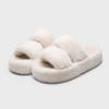 Height-increasing non-slip cotton slippers, home warmth, arch opening drag, high-end fashion, outer wear fluffy slippers, women
