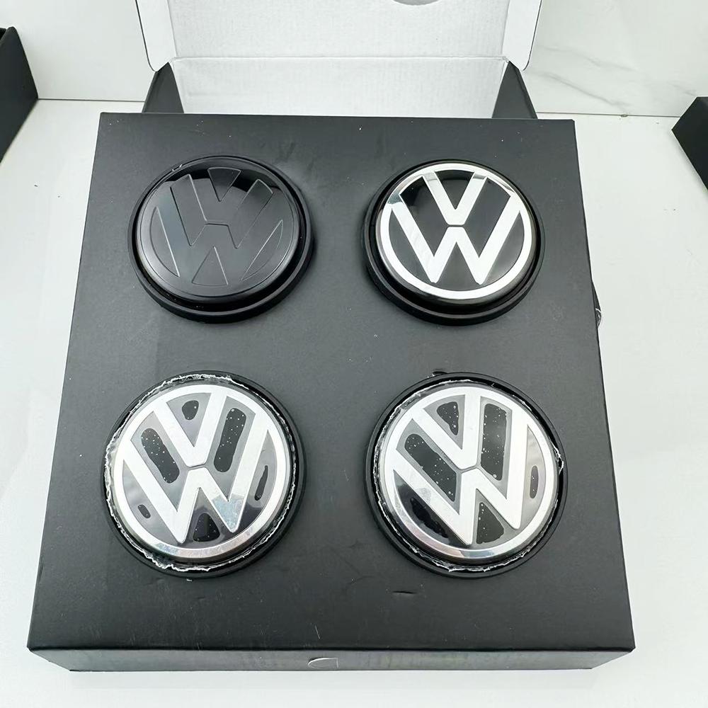 JQTYB1 Floating Center Caps 4pcs 56MM 65MM Car Wheel Hub Covers For VW GTI Polo Golf 4 5 6 7 8 Touran CC Passat B5 B6 B7 accessories