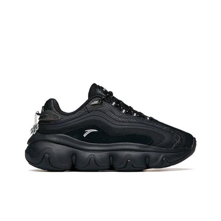 Anta Thick Sole Versatile Shock Absorbing Non-Slip Wear-Resistant Low-Top Dad Shoes Women sneaker Black 122148895R-4