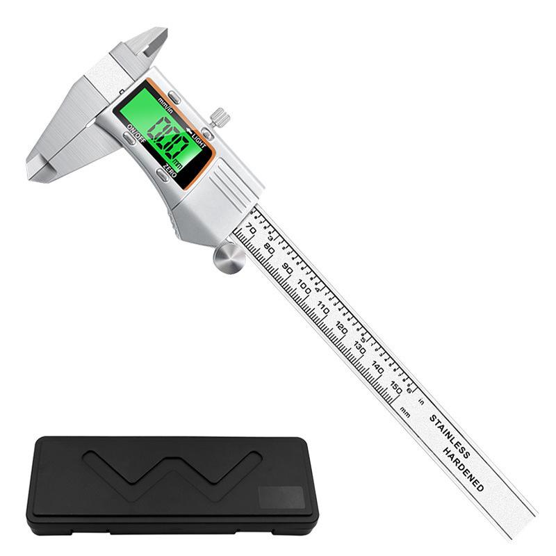 Stainless Steel Digital Vernier Caliper with Backlit Screen, 0-150mm Measuring Tool 204g, 0-150mm, Stainless Steel